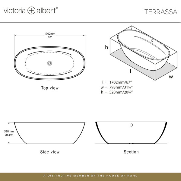 Victoria + Albert Terrassa Freestanding Soaking Bathtub Wayfair